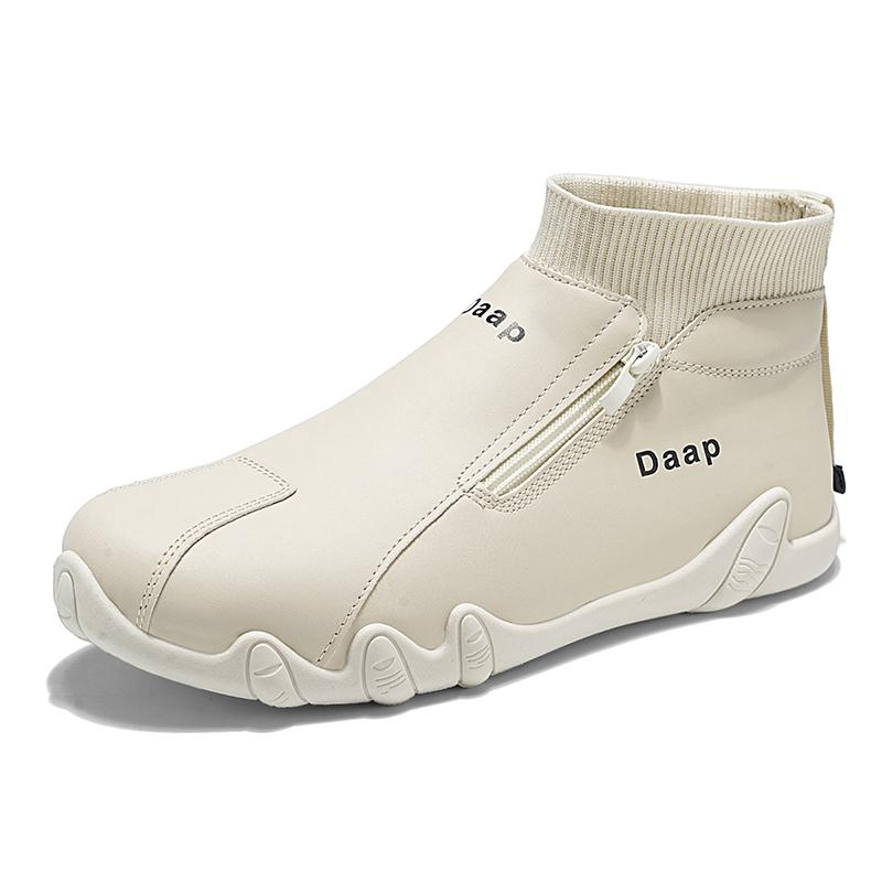 New Casual Shoes for Men Luxury Round Toe Men Ankle Boots Light Slip On Walking Shoes Outdoor Comfor Men High Top Sneakers