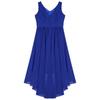 Kids Big Girl Sleeveless Pleated Chiffon Flower Wedding Bridesmaid Formal Party Dress First Communion Dress