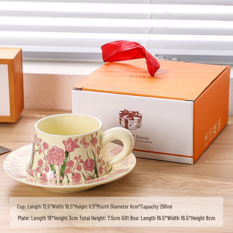 Ceramic Coffee Mug and Saucer Set