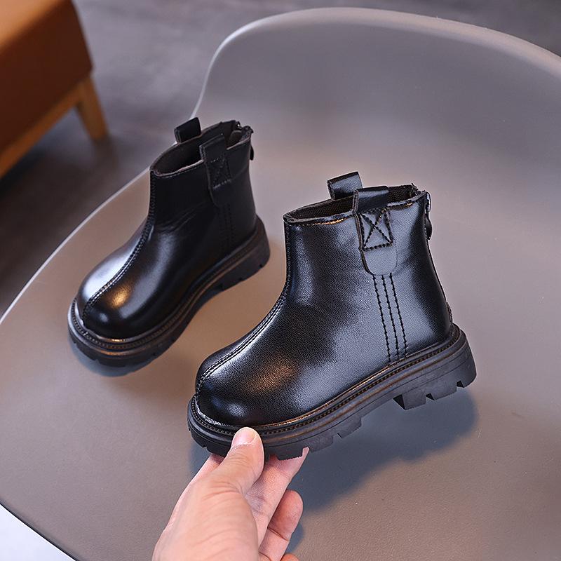 England Style Short Boots for Kids Handsome Boys Platform Ankle Boots Autumn School Children Shoes Girls Chelsea Boots I06109