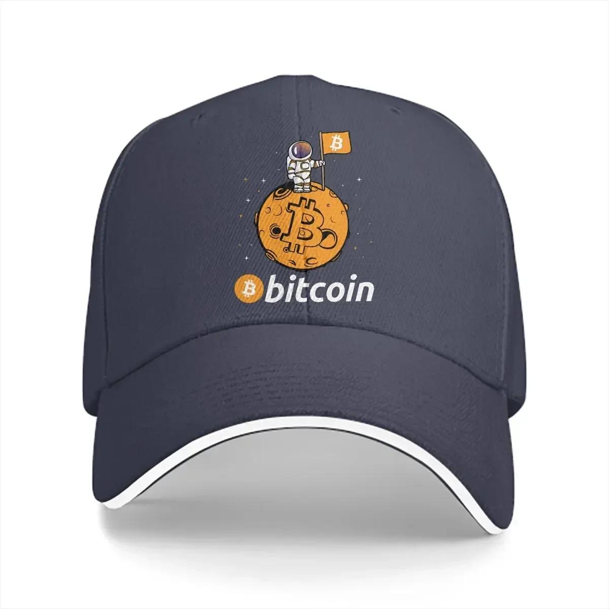 

When Moon Space Unisex Baseball Caps Peaked Cap Funny Astronaut Bitcoin Sun Shade Hats for Unisex WoUnisex One Size