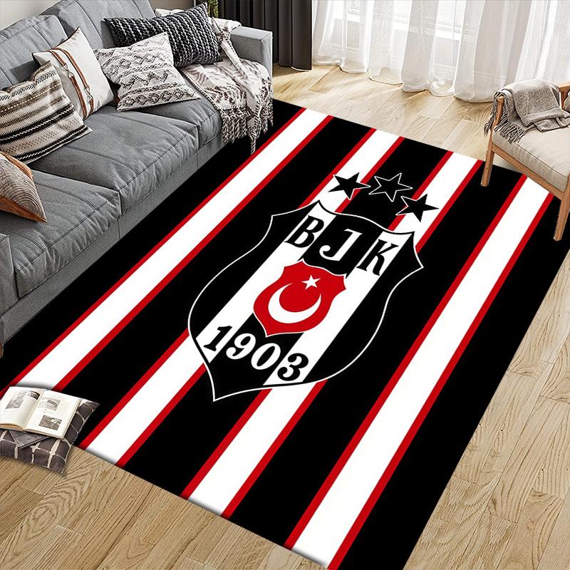 Amsterdamsche Football Club Ajax Flannel Pattern Square Carpet,Area Rug,Carpet Rug for Living Room Bedroom Sofa Playroom Decor,Non-slip Floor Mat