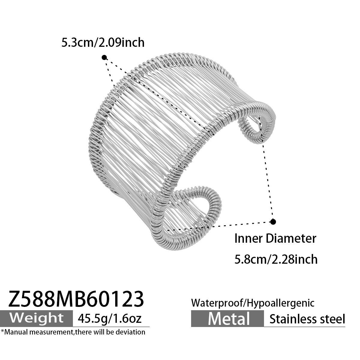 Многослойное полое кольцо-браслет на руку из нержавеющей стали - Панк Европейский Американский стиль
