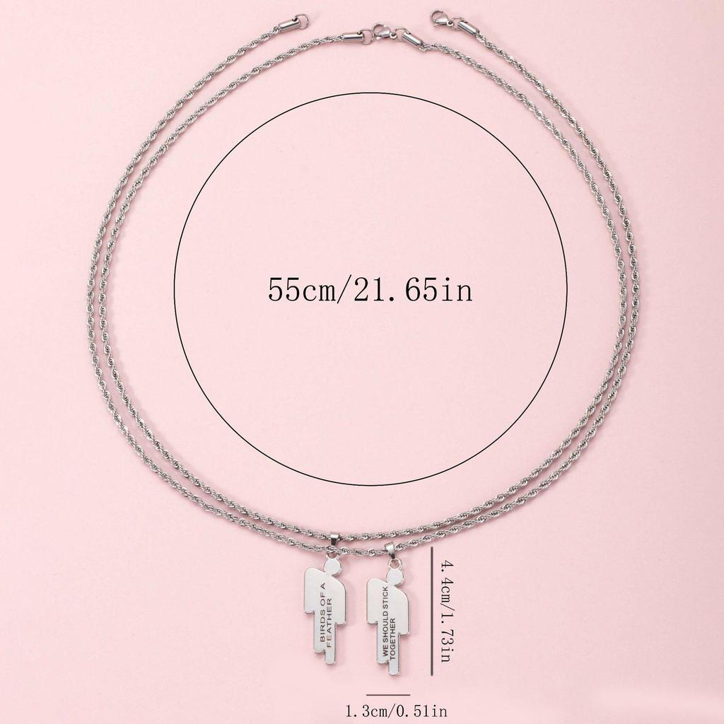 Trendy Hip Hop Double Crooked Head Pendant Necklace - Perfect Valentine's Day Gift