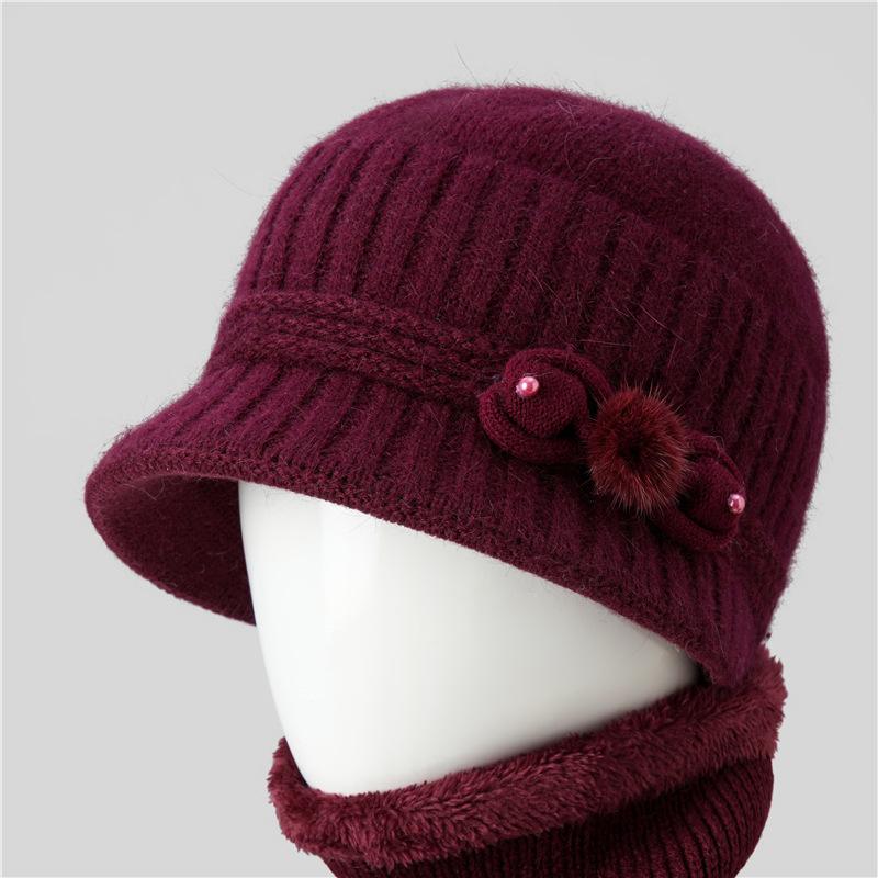 Hat Women's Autumn and Winter Knitted Hat Warm and Cold Hat Wool Hat