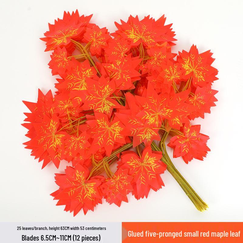 Artificial Red Maple Leaf Branch for Decoration and Landscaping