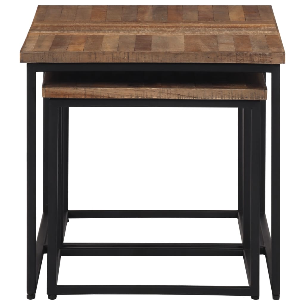  Coffee Tables That Slide Under Each Other, 3 Pcs., Solid Teak Wood