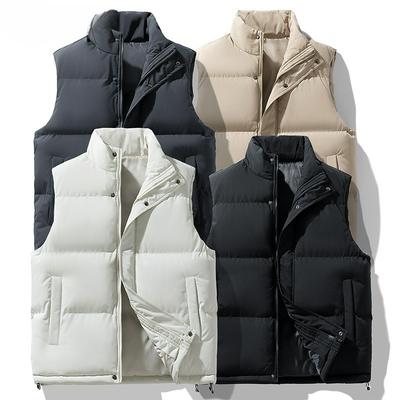 Daunenweste Herbst und Winter Herren Übergröße Stehkragen Ärmellose Weste Warme Weste Jacke