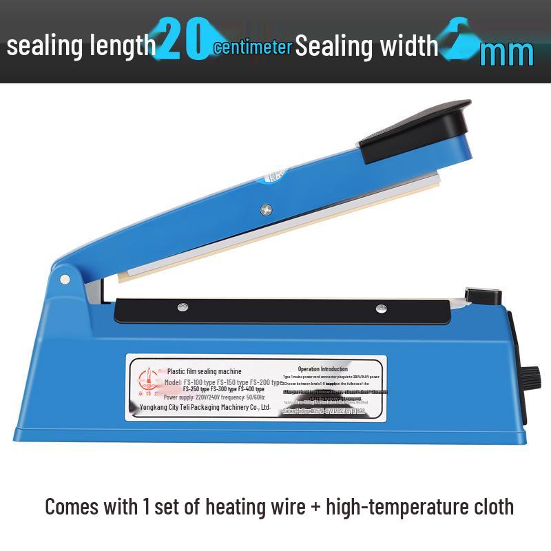 Compact Household & Commercial Heat Sealer for Mooncakes, Tea, and Plastic Bags with Film Cutting Function