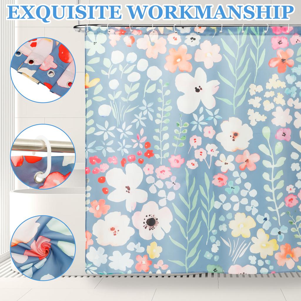 Bathroom Shower Curtains Waterproof Thickening Bath Curtain Floral Flower Shower Curtain Colorful for Bathroom Home Apartment
