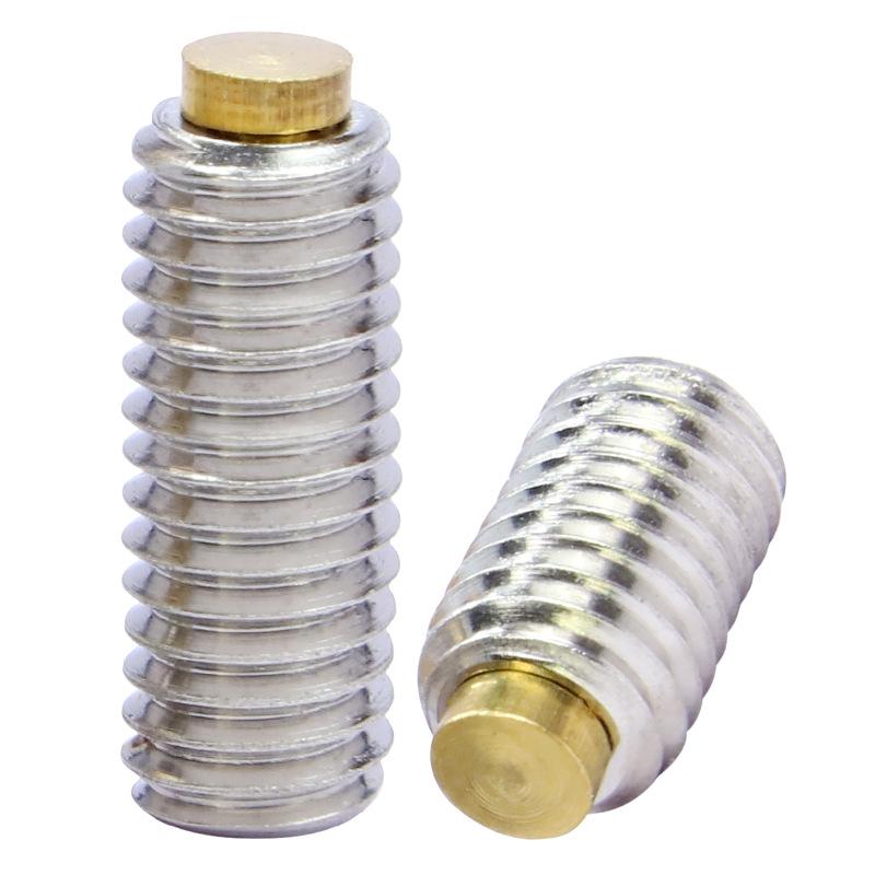 304 Stainless Steel Hexagon Machine Screw with Copper Set Screw End (M3, M4, M5, M6, M8)