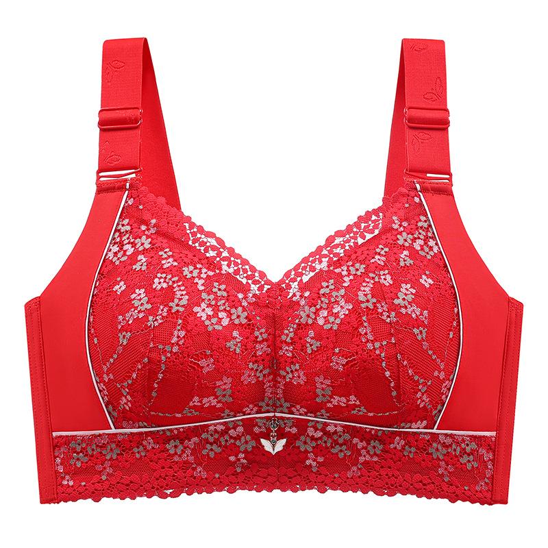 Sexy Lace Bra for Women Adjustable Bra Without Underwire Plus-size Gathering Bra