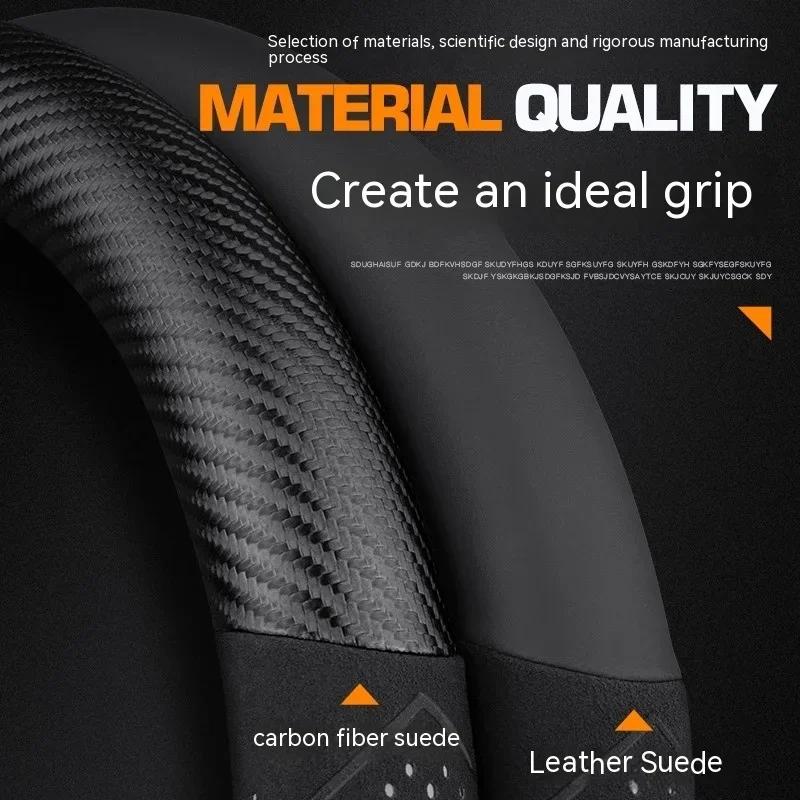 BAGP9 2026 Car Sticker For BMW M X1 X3 X5 X6 E39 E46 E87 E90 E92 F10 F15 F25 F30 Carbon Fiber Suede Leather Car Steering Wheel Cover A