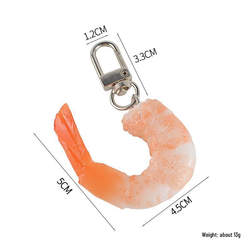 PVC Shrimp Keychain Props - Funny Kitchen & Dining Toy Models