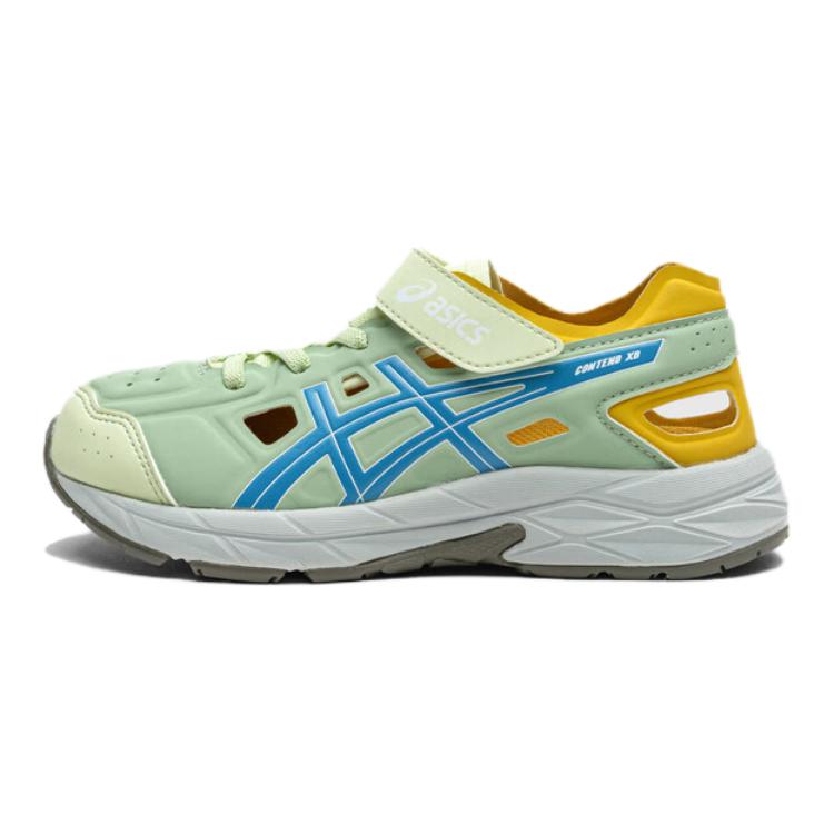 Asics Kids Contend Xbn Ps Synthetic Leather Comfortable Lightweight Sandals Kids Sandals Green Yellow 1014A336-300