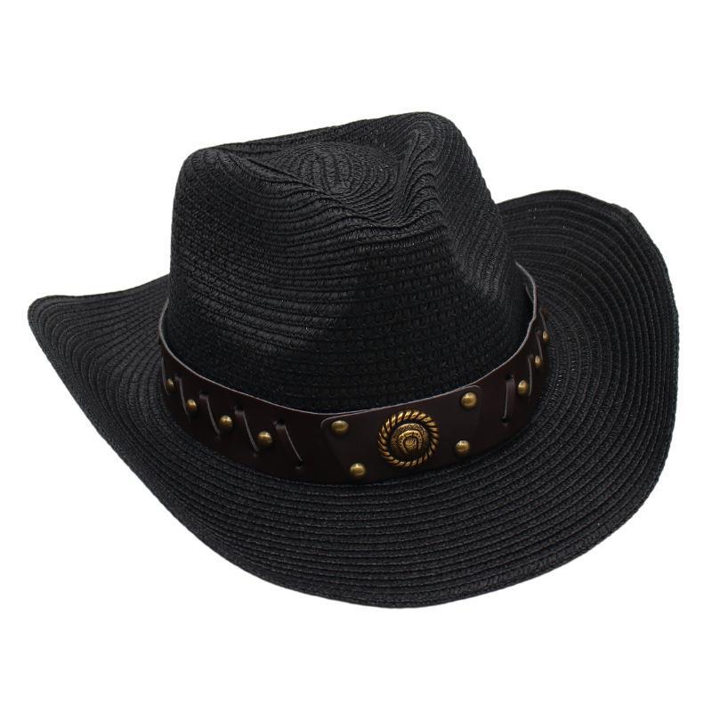 Flat Top Beach Hat Seaside Sun Hat Dome Vacation Rough Rim Panama Lafite Straw Hat