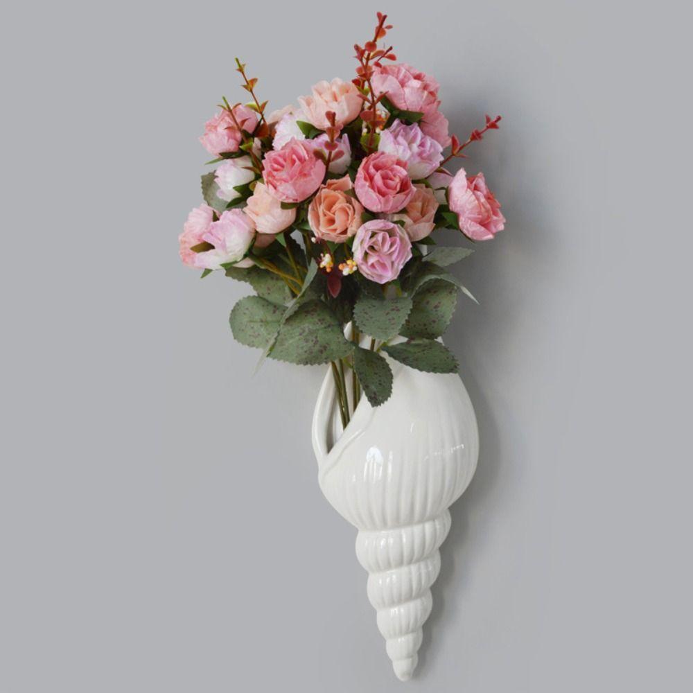 Handmade Ceramic Shell Conch Vase Nordic Simple Style Ceramic Vase Gardening