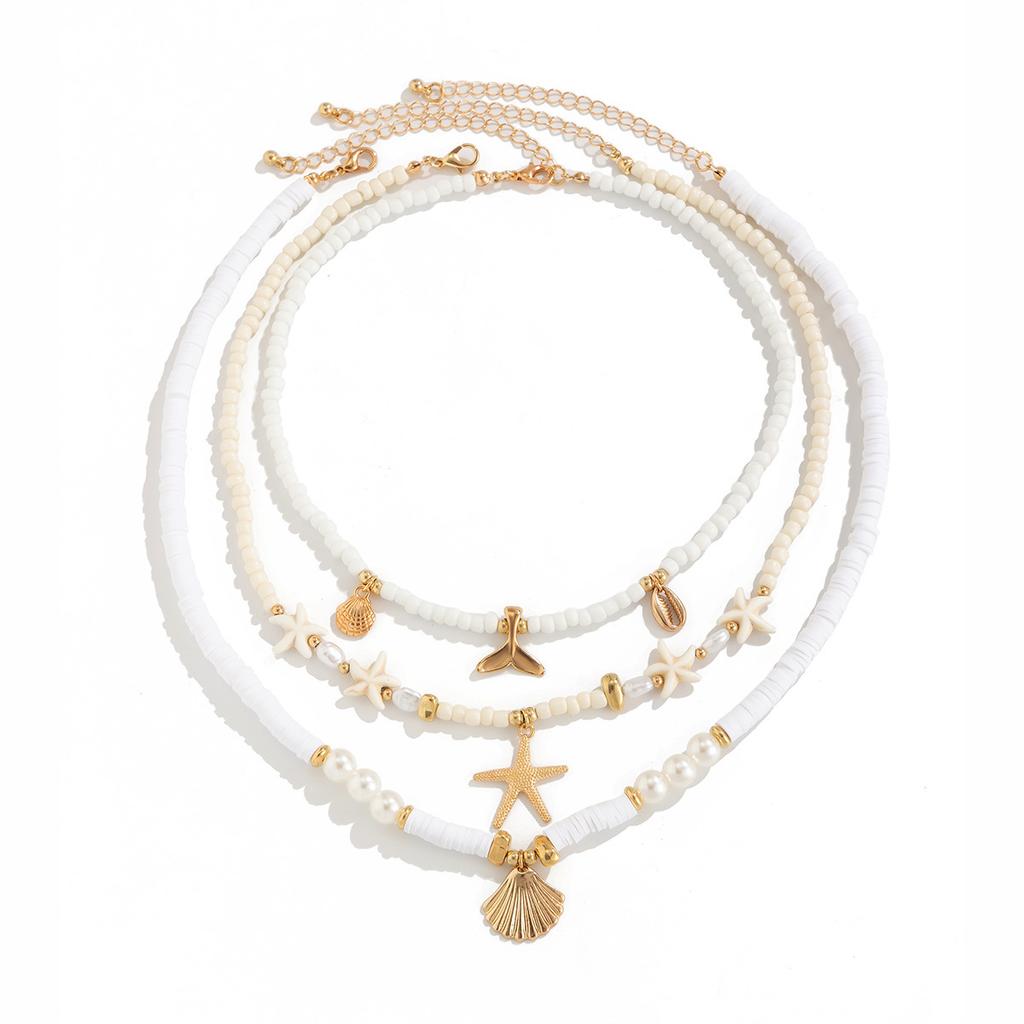Accessories Ocean Wind Shell Rice Beads Gravel Necklace Female Beach Starfish Beaded Necklace