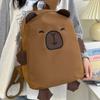 Kawaii Capybara Nylon Backpack Korean Style Cartoon Students Book Bag Capybara School Bag  Outdoor