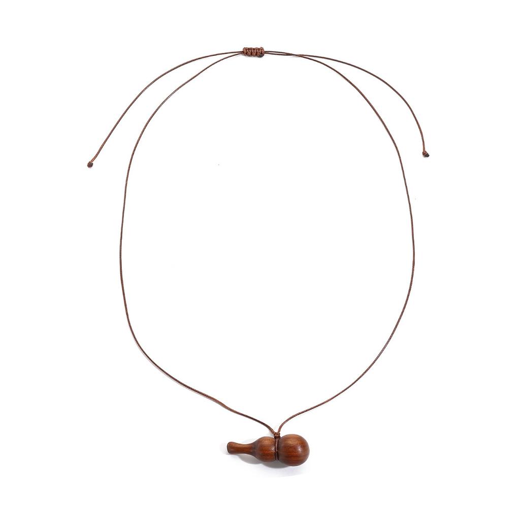 Necklace for Women Accessories Vintage Wooden Gourd Pendant Long New Chinese Necklace Female Simple Versatile Sweater Chain Elegant Necklace