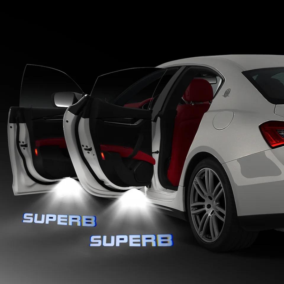 2pcs Led Car Door Logo Light HD Laser Welcome Lamp For Skoda Superb B6 B8 3V 3T 2006-2008 2009-2018 2019 2022 Car Accessories