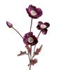 Autumn Poppy Flocked Artificial Flowers for Wedding and Home Decor