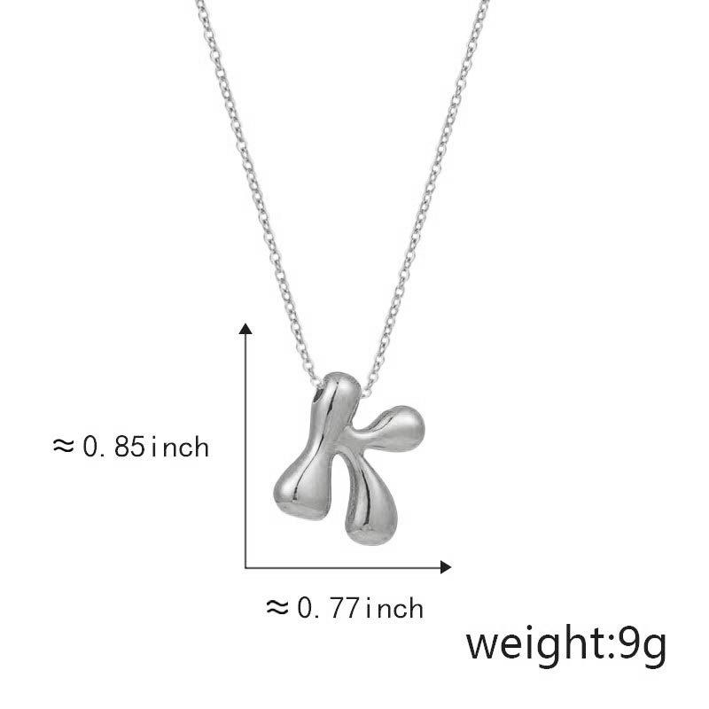 Cute Smooth Letter Necklace, Chubby Pendant, European and American Fashionable and Simple Collarbone Chain