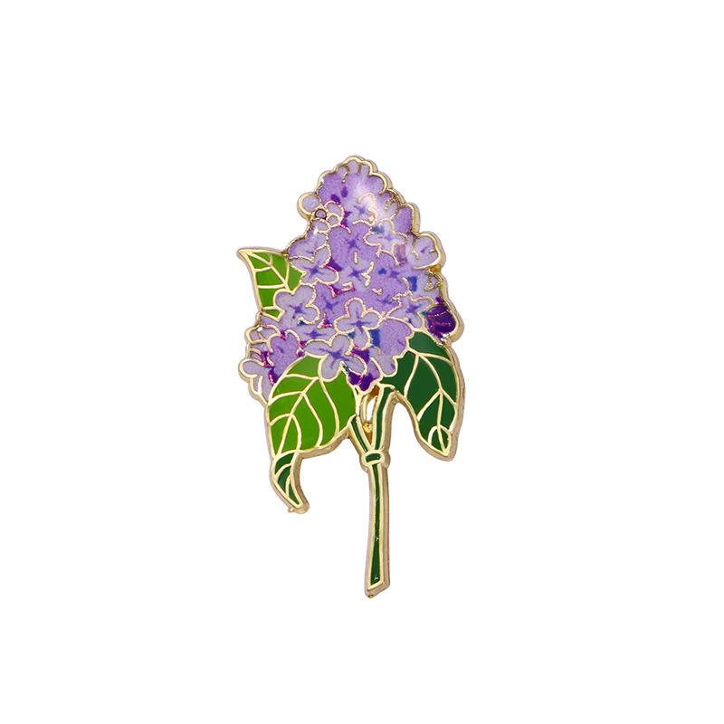 Plant Flower Series Brooch Alloy Epoxy Flower Lily of the Valley Enamel Pin Clothing Accessories Metal Badge