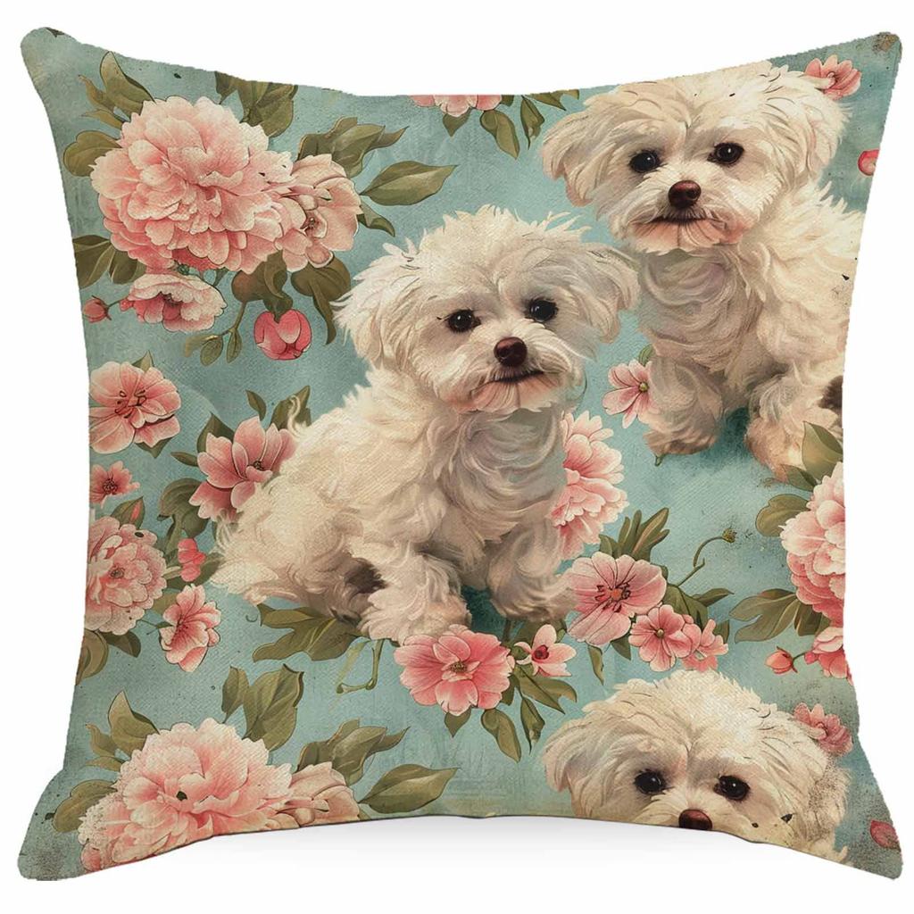 Flower Dog Pillow Case Home Sofa Cushion Pillow Case
