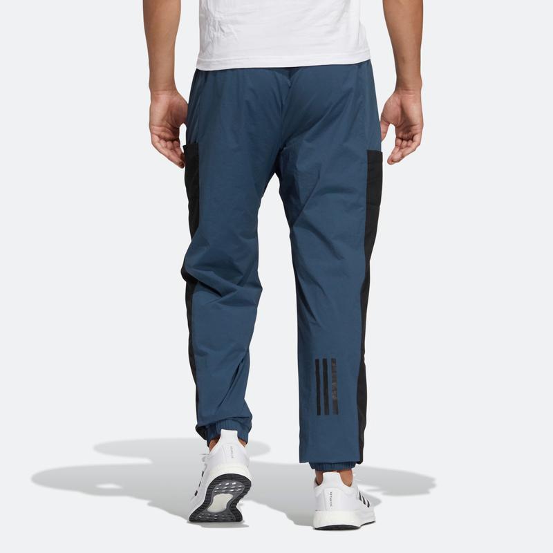 Adidas Pánské modré tepláky s logem z prošívaných písmen GN0783