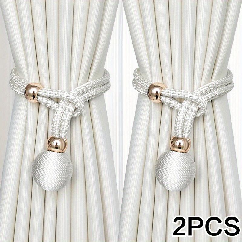 2Pcs Adjustable French Ball Curtain Tiebacks, Convenient Draped Tiebacks Decorative Curtain Fixer Curtain Tiebacks