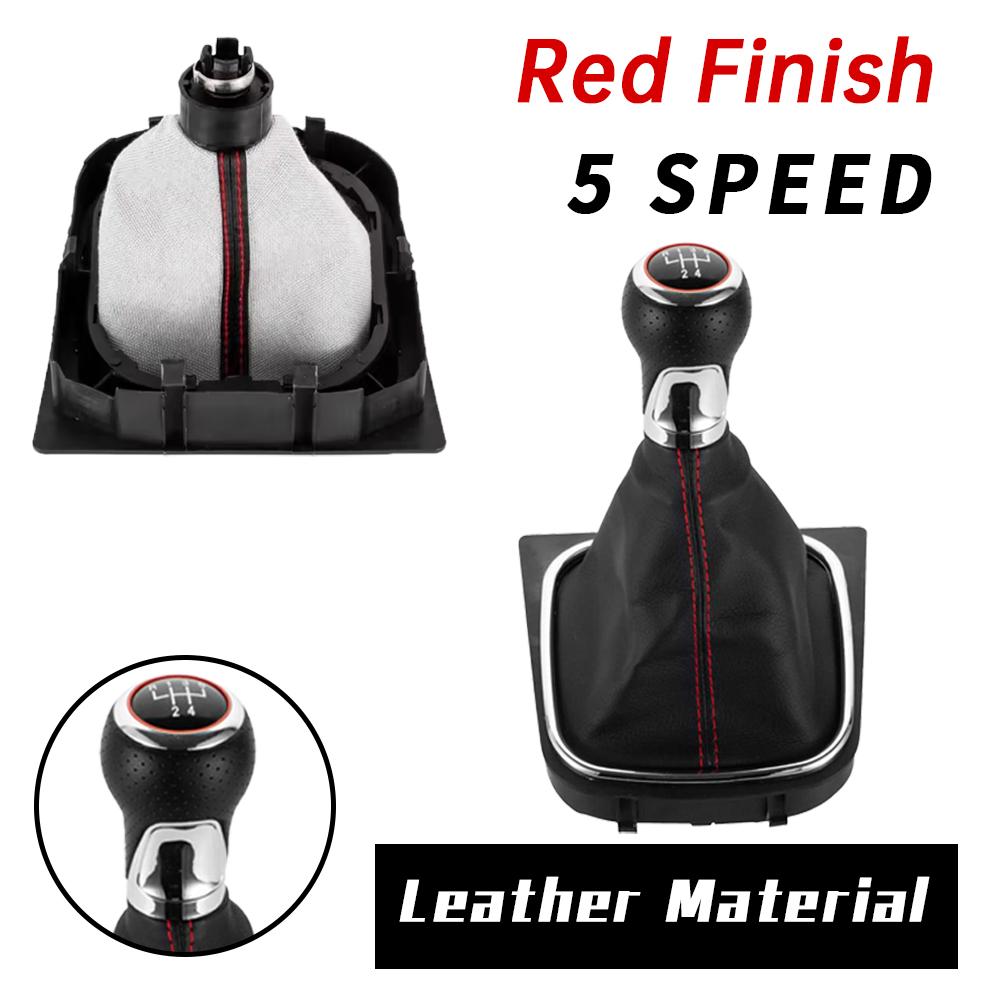 

High-quality 5/6 Speed Car Accessories Gear Shift Knob Leather Manual Stick HandBall For VW Golf 5/6 MK5 MK6 Scirocco(2009)