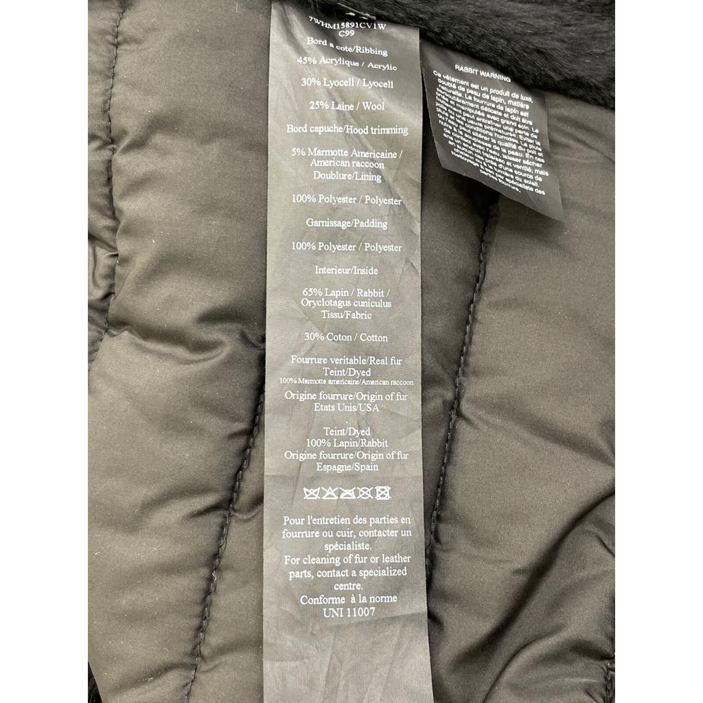 YVES SALOMON [HOMME] 7WHM15891CV1W Black Rabbit Fur Mod Coat coat 44 blackUsed