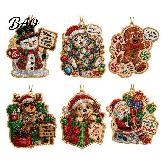 Holiday Home Decoration Making Christmas Hanging Faux Pearl Art Kit for Adult, DIY Bead Ornaments Painting Ornament, Handmade Craft Set Tree