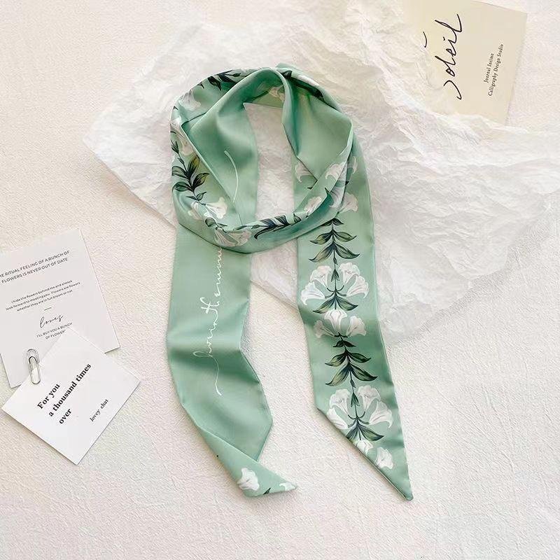 

Универсальный шелковый шарф с цветочным узором: Женская резинка для длинных волос и аксессуар в подарок