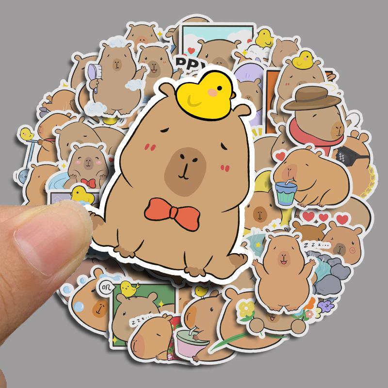 Waterproof Cute Beaver Cartoon Journal Stickers - 50 Sheets for Children s Creative Decor