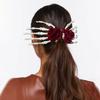 Punk Rock Style Hair Clip with Skeleton Hand Design Chic Skull Hand Hair Barrettes Cool Hairpin Alternative Headpiece