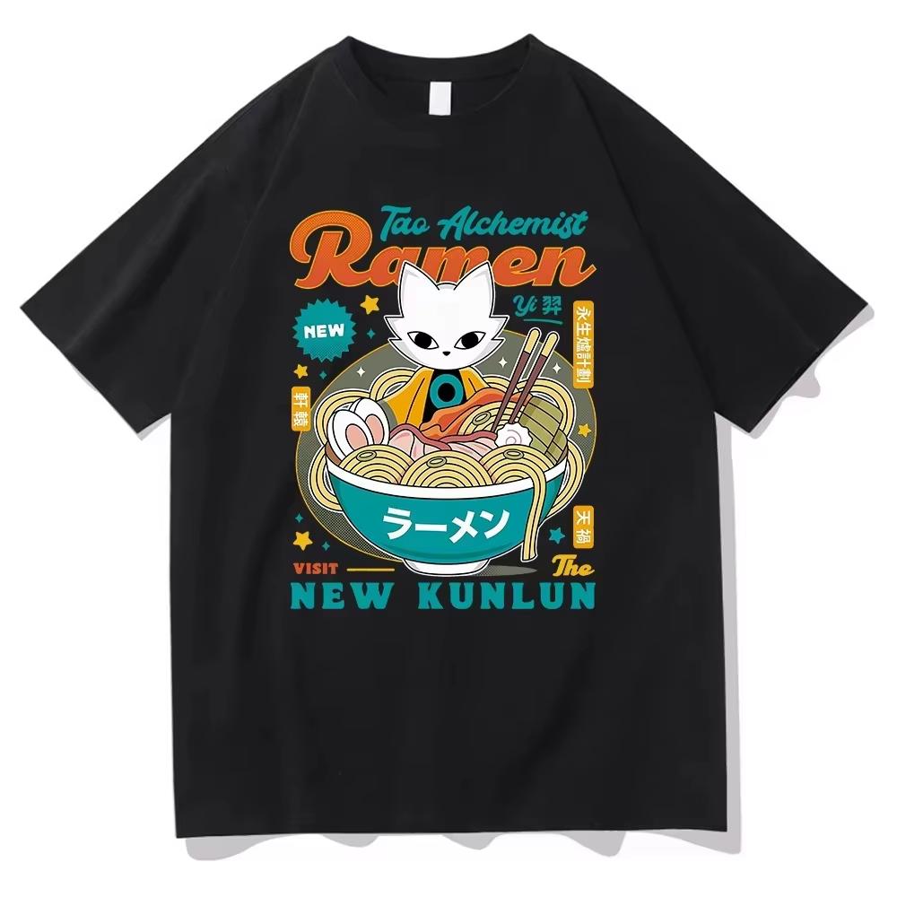 

Summer Nine Sols Yi RaUnisex Childrens Clothing Aesthetic Funny Cute Cat Noodle Tshirts High Quality Cotton Kid Oversized Tshirt M