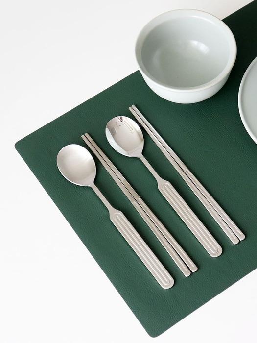 

kamomekitchen [1+1] Domestically produced premium Kamome Kitchen Ridge stainless steel spoon, chopsticks, and spoon set Glossy