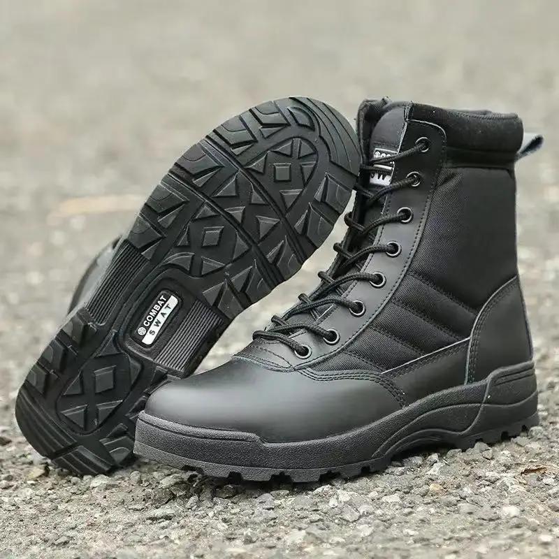 FashionBlack Tactical Breathable Boots Men Special Desert Combat Boots Outdoor Hiking Boots Ankle Shoes Men Work Safty Shoes