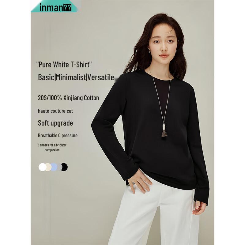 Inman Women s Basic Solid Long-Sleeve T-Shirt S