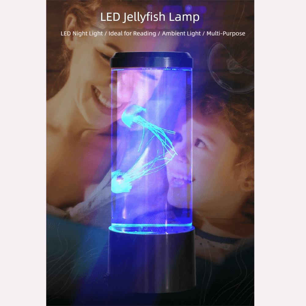 Acrylic LED Jellyfish Night Light 7-Color Changing Jellyfish Lava Lamp Bedroom