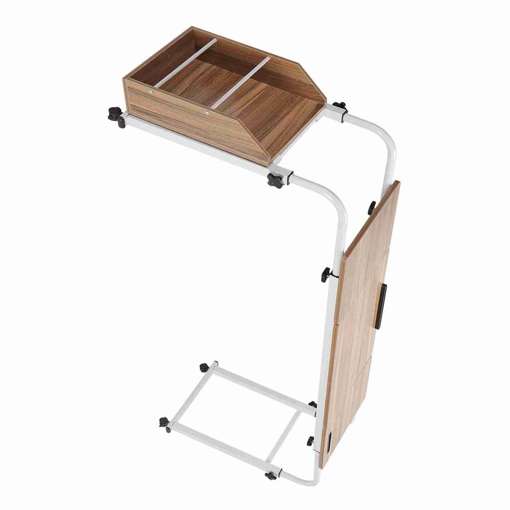 Adjustable Laptop Cart Mobile Computer Desk Overbed Writing Table with Wheels 01#