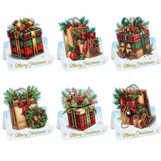 6 Pcs DIY Rhinestone Painting Birthday Gnome Greeting Card Kit 5D Rhinestone Art Birthday Cards for Adults Kids Anniversary Holiday Gifts