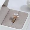 Fashion Crystal Flower Luxury  Rose Gold Color Natural Zircon Retro Women'S Ring Temperament Party Wedding Jewelry