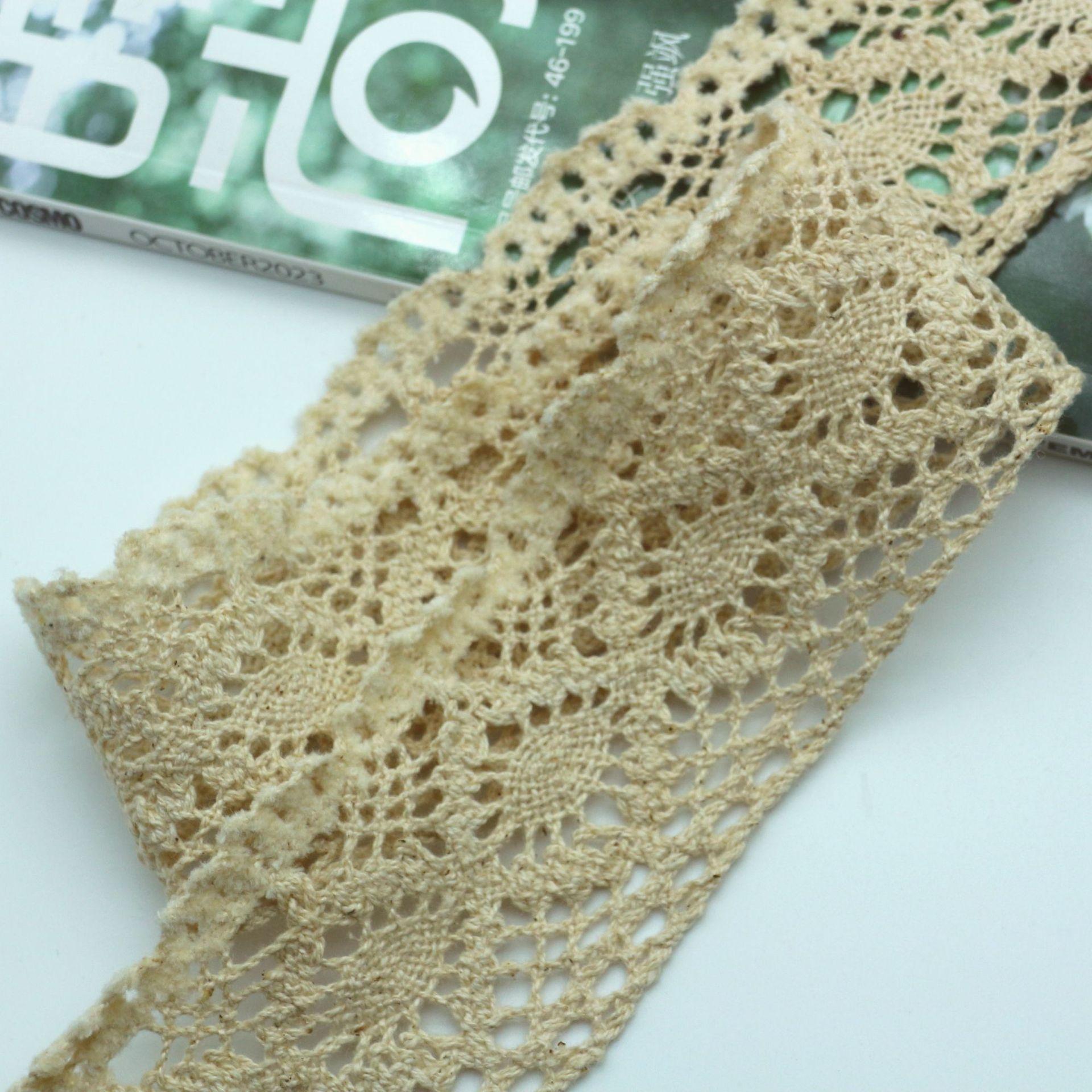 Хлопковое кружево с флисом, одностороннее зубчатое хлопковое кружево, хлопковое кружево S0180