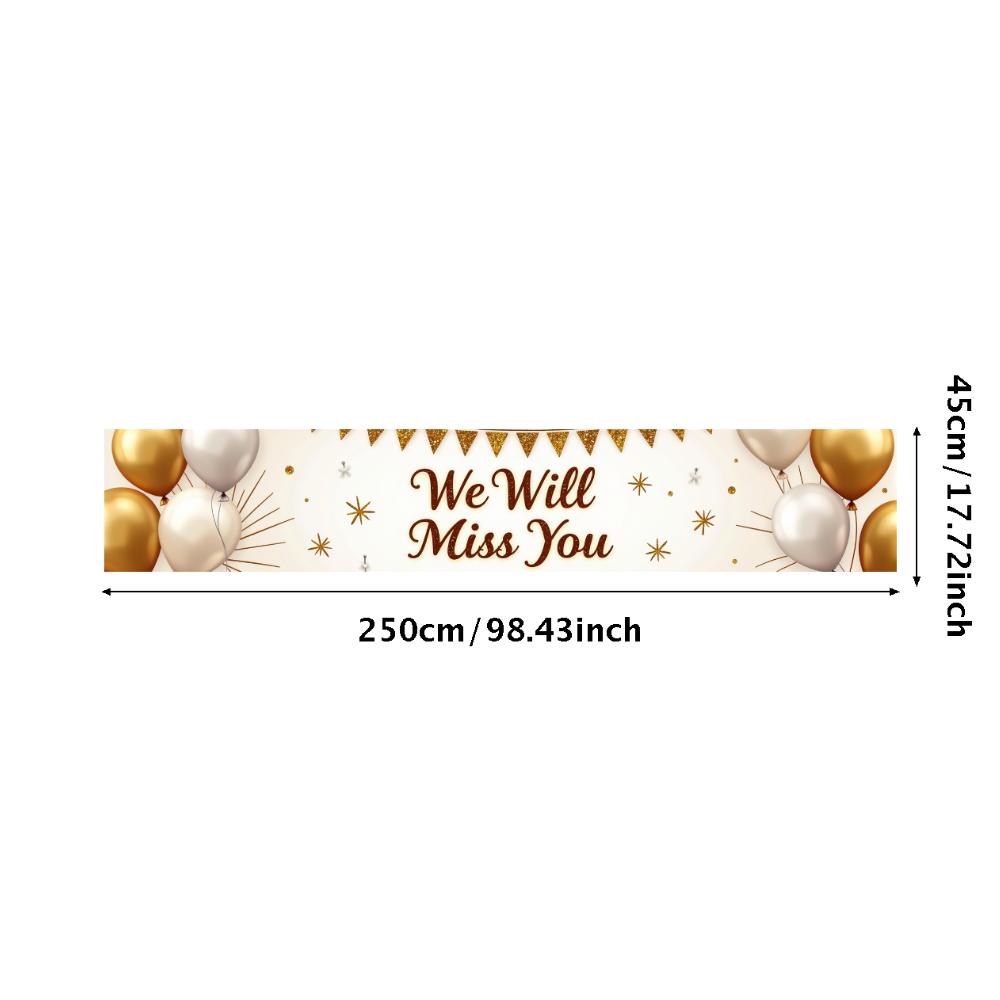 

We Will Miss You Banner Background for Farewell Retirement Party Decorations Balloons Backdrop Photography Props Sign Decor