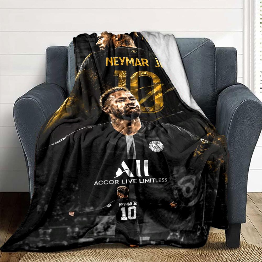 Neymar Jr Stampa Brasile Coperta di Flanella Alta Qualità Calda Confortevole Coperta per Tutte le Stagioni Perfetta per Regali Decorazione per la Casa