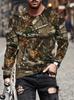 Herren Langarm-T-Shirt, Real Tree Camo-Print, Lässige Outdoor-Kleidung
