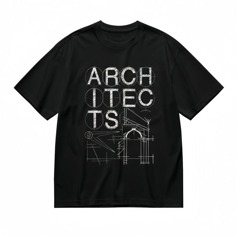 

Men s Classic T-Shirt ARCH ITEC TS Split Text with Technical Eye MotifGraphicTee L
